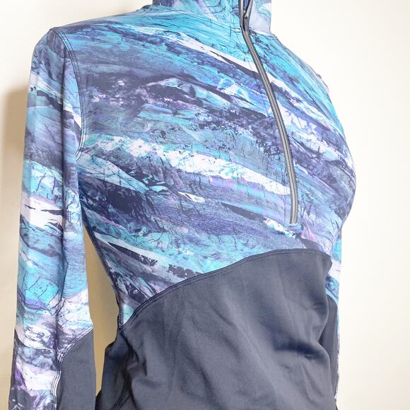 Lululemon New Route Half Zip Black/Frozen Island Multi Size 4 - Picture 3 of 8